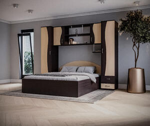 Dormitor Tineret, wenge+mesteacan 227x51/205x200cm Dormitor Tineret, wenge+mesteacan 227x51/205x200cm