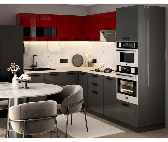 Bucatarie Daria colt V1, Rosu+Antracit {{ heading_title }}