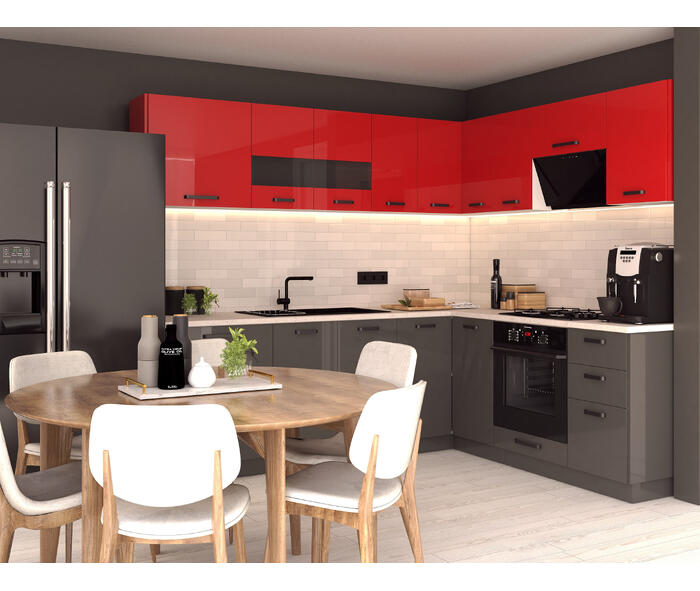 Bucatarie Daria colt V2, Rosu+Antracit {{ heading_title }}