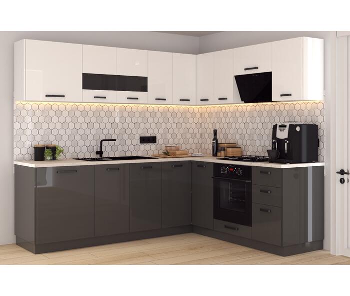 Bucatarie Daria colt V2, Alb+Antracit {{ heading_title }}