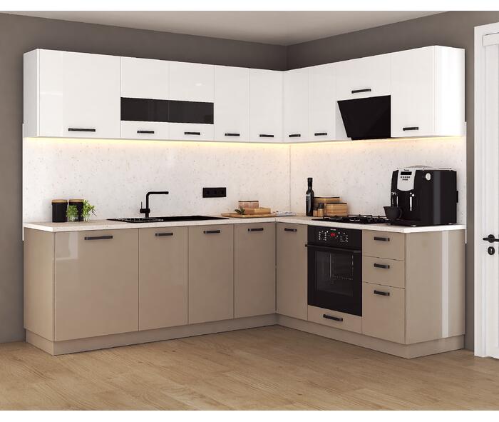 Bucatarie Daria colt V2, Alb+Cappuccino {{ heading_title }}