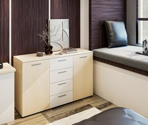 Comoda Lileia RO, 134x41x81cm, sonoma/alb Comoda Lileia RO, 134x41x81cm, sonoma/alb