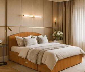 Set pat mijloc 140 + Saltea Bonnell Spuma, Cires