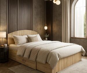 Set pat mijloc 160 + Saltea Bonnell Spuma, Sonoma