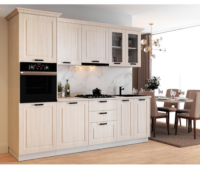 Bucatarie ATHENA 2.66 MDF, 266x223x60cm, lemn alb {{ heading_title }}