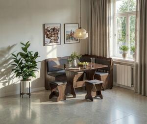 Set coltar Rodos + Masa extensibila si 2 tabureti, Wenge/Balaton