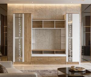 Set mobila living Atlantida RO, 280x53x213 cm, stejar k003/k001