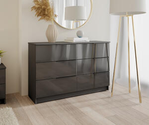 Comoda Prestige 6S, 120x40x77cm, Acril antracit