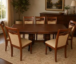 Set masa RH7132 cu 8 scaune RH8064 Dirty Oak 160x100x77 cm