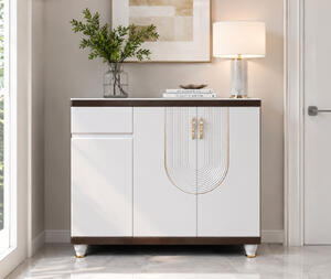 Pantofar MDF Linea, Crem deschis, 120x33x99 cm