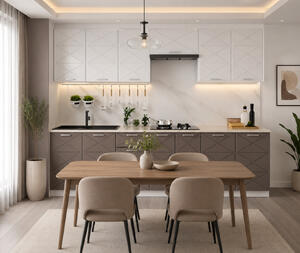 BUCATARIE BOSTON 2.6M MDF ALB/CIOCOLATA