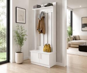 Cuier Yana, 80x37x200cm, Alb nimfa
