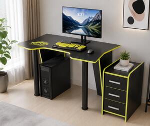 SET BIROU PC + NOPTIERA KL 9.1 WENGE+GALBEN