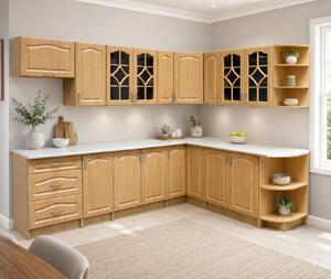 Bucatarie Olea pe colt MDF mesteacan,ua 270x60x200cm